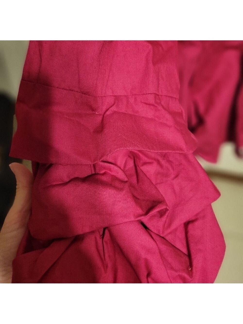 Ashley Stewart Red Sangria  Ruffled Sleeve Top Size 18 - Picture 4 of 6